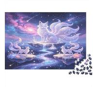 Fantasy Nine Tailed Fox 1000 Piece Jigsaw Puzzle Paper for Adults Magical Night Scene Concentration Home Decor 70x50cm/1000pcs