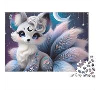 Fantasy Nine Tailed Fox Jigsaw Puzzle for Adults 1000 Piece Jigsaw Puzzle Night Moon Relaxing Home Decor 52x38cm/1000pcs