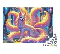 Fantasy Nine Tailed Fox Jigsaw Puzzle for Adults 1000 Piece Puzzle Game Magical Forest Paper Puzzle Relaxation Focus Home Gift Family 70x50cm/1000pcs