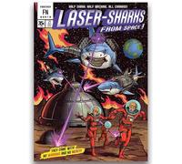 Fantasy North - Laser Sharks from Space - Comic Series - 100 Textured Matte TCG Card Sleeves - Fits Magic MTG Commander Pokemon and Other Card Games - Playing Card Sleeves