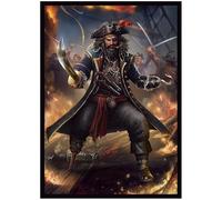 Fantasy North - Roger Vancliffe - Merciless Captain - 100 Smooth Matte TCG Trading Card Sleeves - Pirates - Fits Magic MTG Commander Pokemon and Other Card Games - Playing Card Sleeves