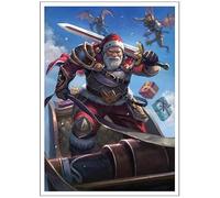 Fantasy North - Santa Claus - Yuletide Avenger - 100 Textured Matte TCG Card Sleeves - Fits Magic MTG Commander Pokemon and Other Card Games - Playing Card Sleeves
