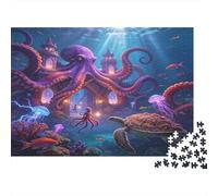 Fantasy Octopus Underwater World 1000 Piece Jigsaw Puzzle Paper for Adults Ocean Scene Jigsaw Puzzle for Family Focus and Stress Relief 70x50cm/1000pcs