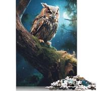 Fantasy Owl at Night Puzzle for Adults 1000 Pieces Wood Puzzles Home Educational Games DIY Toys 1000pcs (75x50cm)