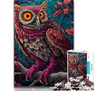Fantasy Owl Jigsaw Puzzles for Adults 1000,Learning Educational Toys Family Games with Matching Poster And Trivia Sheet (38x26cm)