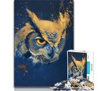 Fantasy Owl Jigsaw Puzzles for Adults Teenagers Jigsaws Puzzle,Learning Educational Toys Family Games with Matching Poster And Trivia Sheet (75x50cm)