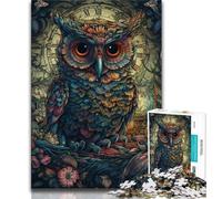 Fantasy Owl Jigsaw Puzzles for Teenagers,Family Game Stress Reliever Difficult Challenge Artists Collection,Fine Art (38x26cm)