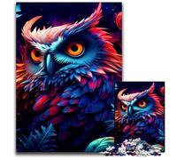 Fantasy Owl JigsawPuzzle 1000 Pieces for Adults Wooden Jigsaw Family Game Night Fun DIY Decorative Artwork 1000 PCS(75x50cm)