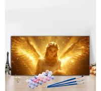 Fantasy Paint by Numbers for Adults Beginners, DIY Paint by Numbers Angel Colored Canvas Drawing, Easy Arts and Crafts for Adults Oil Painting Kit for Relax and Christmas Decorations 70x140CM G8-852