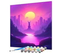 Fantasy Paint by Numbers for Adults, Statue Of Liberty Painting by Number for Adults, DIY Color Oil Painting with Canvas Brushes and Acrylic Paints kits for Decor Gifts 80x110cm/32x44inch (Model-1375)