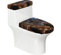 Fantasy Palace Toilet Lid Cover Set - Elastic Smooth Polyester Material Dustproof and Easy to Clean Durable