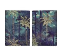 Fantasy Palm Tree Jungle Passport Holder for Women Men PU Leather Passport Travel Wallet with Multiple Pockets