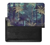 Fantasy Palm Tree Jungle Passport Holder & Travel Wallet Passport Cover Protector Essentials with Credit Card Slots