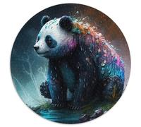 Fantasy Panda 1000-Piece Jigsaw Puzzle Round Jigsaw Puzzle 1000 Pieces Erfect for Home Decor, Birthdays, Holidays, And Gifts 67.5x67.5cm
