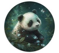 Fantasy Panda Puzzles 1000 Pieces for Adults 1000 Pieces Round Puzzles for Adults Ideal for Lover, Perfect Christmas, New Year, Valentine's Gift 67.5x67.5cm