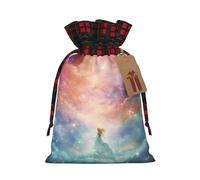 Fantasy Paradise Space Printed holiday drawstring bag 8.3x11.8 inch Christmas party decoration gift bag
