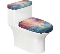 Fantasy Paradise Space Toilet Lid Cover Set Elasticity Soft Durable Polyester Material for Bathroom Home Decor