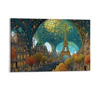 Fantasy Paris City Wall Decor Poster Eiffel-Tower Canvas Prints Picture Modern Wall Art Picture for Living Room Bedroom Home Office Modern Decor Decoration 12x18inch(30x45cm)