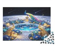 Fantasy Peacock Jigsaw Puzzle for Adults 1000 Piece Jigsaw Puzzle Paper Material Colourful Feather Dream Palace Relaxing Gift Home Decoration 38x26cm/1000pcs