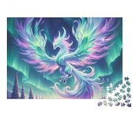 Fantasy Phoenix Aurora 1000 Piece Aurora Phoenix Art Jigsaw Puzzle For Adults Thick Card Board Stress Relief Educational Game Gifts Great Gift Idea 52x38cm/1000pcs