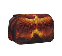 Fantasy Phoenix Double Layer Flip-Top Pencil Case,Large Capacity 50 Pens Organizer, Durable Polyester Stationery Holder for School, Art Travel (All-Over Print)