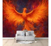 Fantasy Phoenix Flame Divine Bird Photo Wall Mural, Multicolor Non-Woven Requires Wallpaper Paste for Living Room Bedroom Kids Room, Large Wall Art Poster Decoration - 400 x 280 cm
