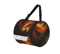 Fantasy Phoenix Printed Cylindrical Tissue Bag Portable Oxford Cloth, Foldable Travel Tissue Holder With Zipper And Adjustable Belt