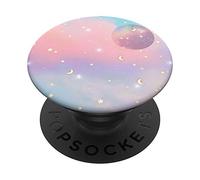 Fantasy Pink Blue Nebula Moon and Stars PopSockets PopGrip: Swappable Grip for Phones & Tablets
