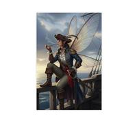 Fantasy Pirate Fairy Poster Canvas Poster Wall Art Decor Print Picture Paintings for Living Room Bedroom Decoration 24x36inch(60x90cm)
