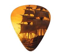 Fantasy Pirate Ship 12 Pcs Guitar Picks, 0.46mm/0.71mm/0.96mm Thickness, Guitar Plectrum With Storage Case For Acoustic-Electric Guitar Ukulele Bass