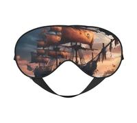 Fantasy Pirate Ship Print Lightweight Sleep Mask Breathable Light-Blocking Travel Yoga Outdoor Adventures