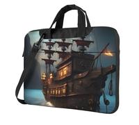 Fantasy Pirate Ship Print Ultra-Thin Portable Laptop Bag Stylish Women Men Briefcase Office Commute Travel