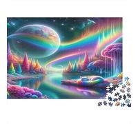 Fantasy Planet Aurora 1000 Piece Jigsaw Puzzle Paper for Adults Rainbow Dream Puzzle Game for Family Relaxation 70x50cm/1000pcs