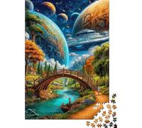 Fantasy Planet Landscape 1000 Piece Recycled Jigsaw Puzzle for Adults Reusable Stress Relief Challenging Brain Teaser 52x38cm/1000pcs