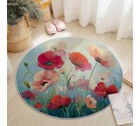 Fantasy Planet Space Rugs Round 150 cm Living Room Modern Non-Slip Area Rug, Round Machine Washable Floor Carpet, Low Pile Soft Circle Rug for Bedroom Kids Room Decor, Blue