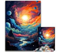 Fantasy Planetary Landscape Puzzle 1000 Pieces Jigsaw Wooden Jigsaw Puzzles Interactive Family Game DIY Home Decor Brain Teaser Gift 1000 PCS(75x50cm)