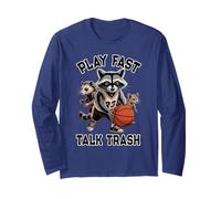 Fantasy Play Fast Talk Trash Raccoon Basketball Trash Panda Long Sleeve T-Shirt