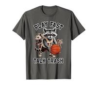 Fantasy Play Fast Talk Trash Raccoon Basketball Trash Panda T-Shirt