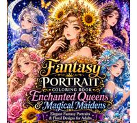 Fantasy Portrait Coloring Book: Enchanted Queens & Magical Maidens: Elegant Fantasy Portraits and Floral Designs for Adults