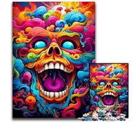 Fantasy Psychedelic Monster JigsawPuzzle 1000 Pieces for Adults Wooden Jigsaw Puzzles Colorful Home Decor & Interactive Family Game, 1000 PCS(75x50cm)