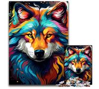Fantasy Psychedelic Wolf Puzzles for 1000 Piece Jigsaw Puzzles for Adults for Teenagers, Family Game Night, BrainChallenging Gift Idea 1000 PCS(38x26cm)