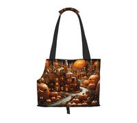 Fantasy Pumpkin City Printed pet Shoulder Bag - Foldable Design, Small cat and Dog Travel Bag