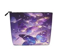 Fantasy Purple Butterflies Makeup Bag for Women Portable Travel Toiletry Bag Zipper Pouch Organizer
