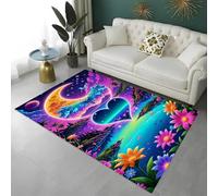 Fantasy Purple Butterfly Area Rugs Flannel Non-slip, Modern Woman Teen Girl Room Decorative Runner Floor Mat, Short Pile Carpet Rug for Living Room Bedroom Dormitory, Bathmat, 140x200 cm, Color 4