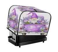 Fantasy Purple Lavander Floal Truck Gnome Toaster Cover 4 Slice Dust Cover for Bread Machine,Small Kitchen Appliance