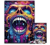Fantasy Purple Skull 1000 Pieces Puzzle Gifts Difficult Puzzles for Adults Educational Brain Teaser, Artistic Home & Office Decor, Age 1000 PCS(38x26cm)