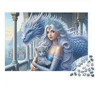 Fantasy Queen Dragon Recycled Cardboard 1000 Piece Jigsaw Puzzle for Puzzle Dragoness Enthusiasts Classic Educational Games 38x26cm/1000pcs