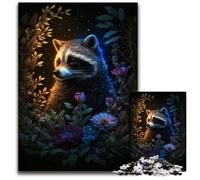 Fantasy Raccoon Magic 1000Pc Adults Jigsaw Puzzle Puzzles for Adults Challenging DIY Brain Teaser, Perfect Family Game Or Decorative Gift 26X38CM/10.23x14.96inch