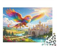 Fantasy Rainbow Bird Jigsaw Puzzle for Adults 1000 Piece Jigsaw Puzzle Magical Castle Scenery Puzzle Game for Family Relax Gift 38x26cm/1000pcs