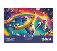 Fantasy Rainbow Cat 1000 Piece Jigsaw Puzzle Paper Puzzle Game for Adults Imaginative Scene Relaxing Focus Family Fun Home Decor Gift 70x50cm/1000pcs